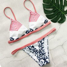 Load image into Gallery viewer, Bikini Mujer Striped Swimsuit
