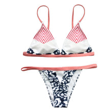 Load image into Gallery viewer, Bikini Mujer Striped Swimsuit